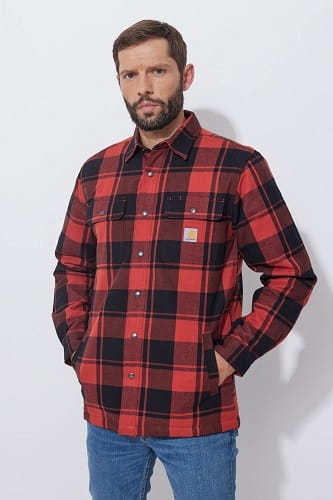 Koszula Carhartt Flannel Sherpa Red Ochre.jpg