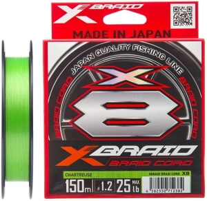 YGK X-Braid Braid Cord X8 150m #2.0/0.235mm 16kg