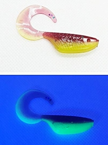 GUMA MR BAITS ENEMY 35mm TWIST SELEDYNOWO FIOLETOWY UV 2 szt.