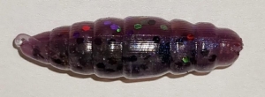 GUMA MR BAITS LARWA 36mm FIOLETOWA PERŁA BROKAT 2 szt.