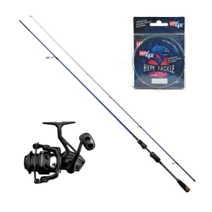 Zestaw Hype Tackle H2 UL 2,05m do 4,5g 2cz + Kołowrotek Kraken Black Pearl 2000 + Hype Tackle 4X Grass Green 0,07mm, 4,5kg 135m