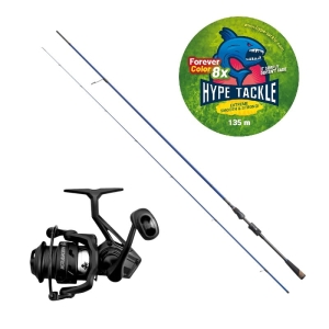 Zestaw Hype Tackle H2 MLF 2,70m 3-15g + Kołowrotek Kraken Black Pearl 4000 + Hype Tackle WP8 Green Fluo 0,11mm 6,8kg 135m FEC