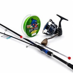 Zestaw Hype Tackle H3-Special 2,44m 5-50g 2cz S +Hype Tackle H2 4000 +Hype Tackle Forever Color Green Fluo 0,17mm 