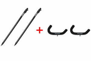 Zestaw 2x Sztyca KRAKEN Black Pearl Bankstick 75-125cm + 2x Podpórka KRAKEN Black Pearl Front Rest Eva 