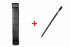 Zestaw Siatka wędkarska KRAKEN Black Pearl Fishing Net 4m +  Sztyca KRAKEN Black Pearl Bankstick 75-125cm 