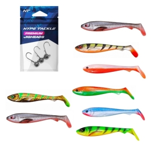 Zestaw Przynęt "MegaMix" Hype Tackle Effect 10-14cm 18szt + Hype Tackle Premium Round Jigheads 9szt
