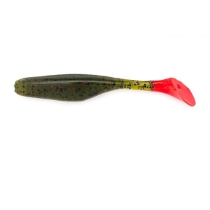 Bass Assassin 4" Walleye Avocado Red Tail 10szt