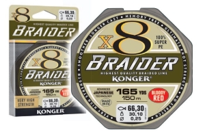 PLECIONKA BRAIDER X8 0,20mm 150m 25,3kg BLOODY RED