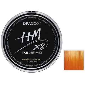 DRAGON HM X8 P.E.BRAID 0.12mm 11,90kg 135m pomarań