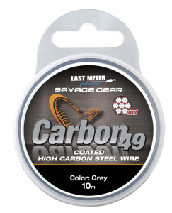 SG CARBON49 STEELWIRE 10M 0.60MM 16KG COATED GREY