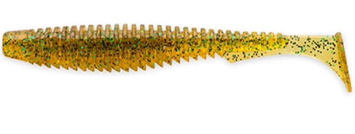 FishUP U-Shad 3,5" #045 - Green Pumpkin/Red &Black