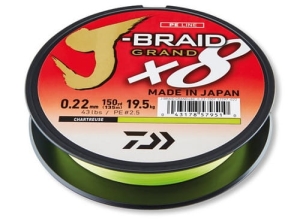 DAIWA J-BRAID GRAND X8 CHARTREUSE 0.16mm 135m