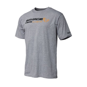Savage Gear T-Shirt Signature Logo XL Grey Melange