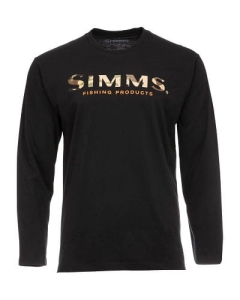 T-Shirt Simms Logo Shirt LS Black XL